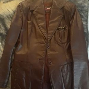 '70s vintage women's Aigner oxblood leather jacket